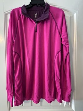 Quarter-Zip DarkPink/Purple Performance Pullover Hoodie